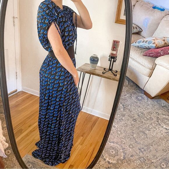 Diane Von Furstenberg Andra Mesh Woven Jumpsuit - Picture 3 of 9